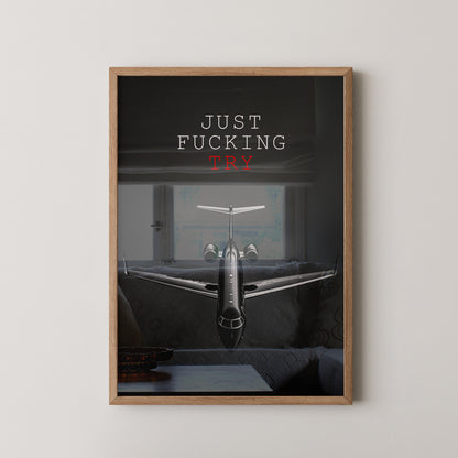 Flugzeug Frontansicht Schwarzweiß