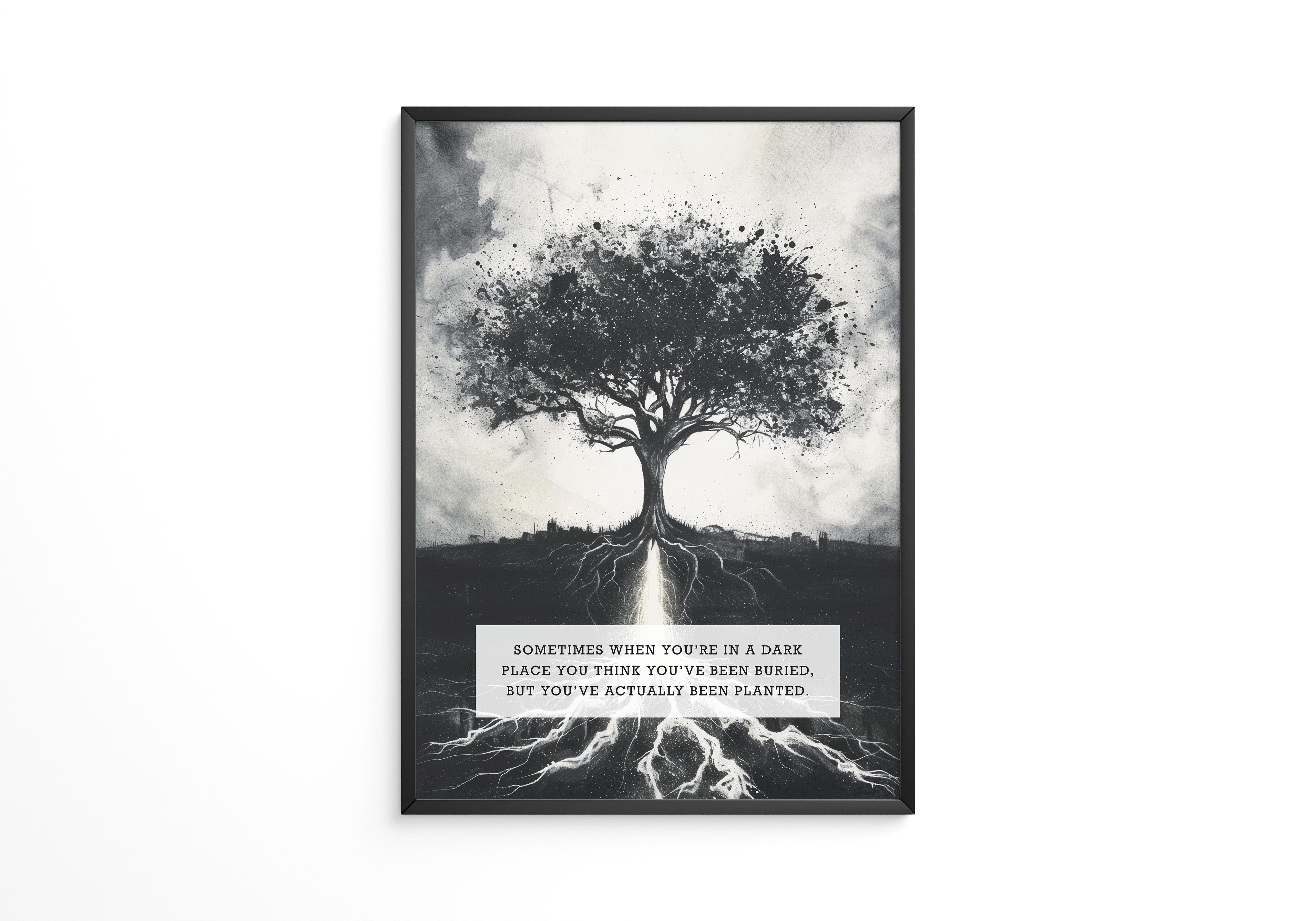 Baum Silhouette schwarz-weiß