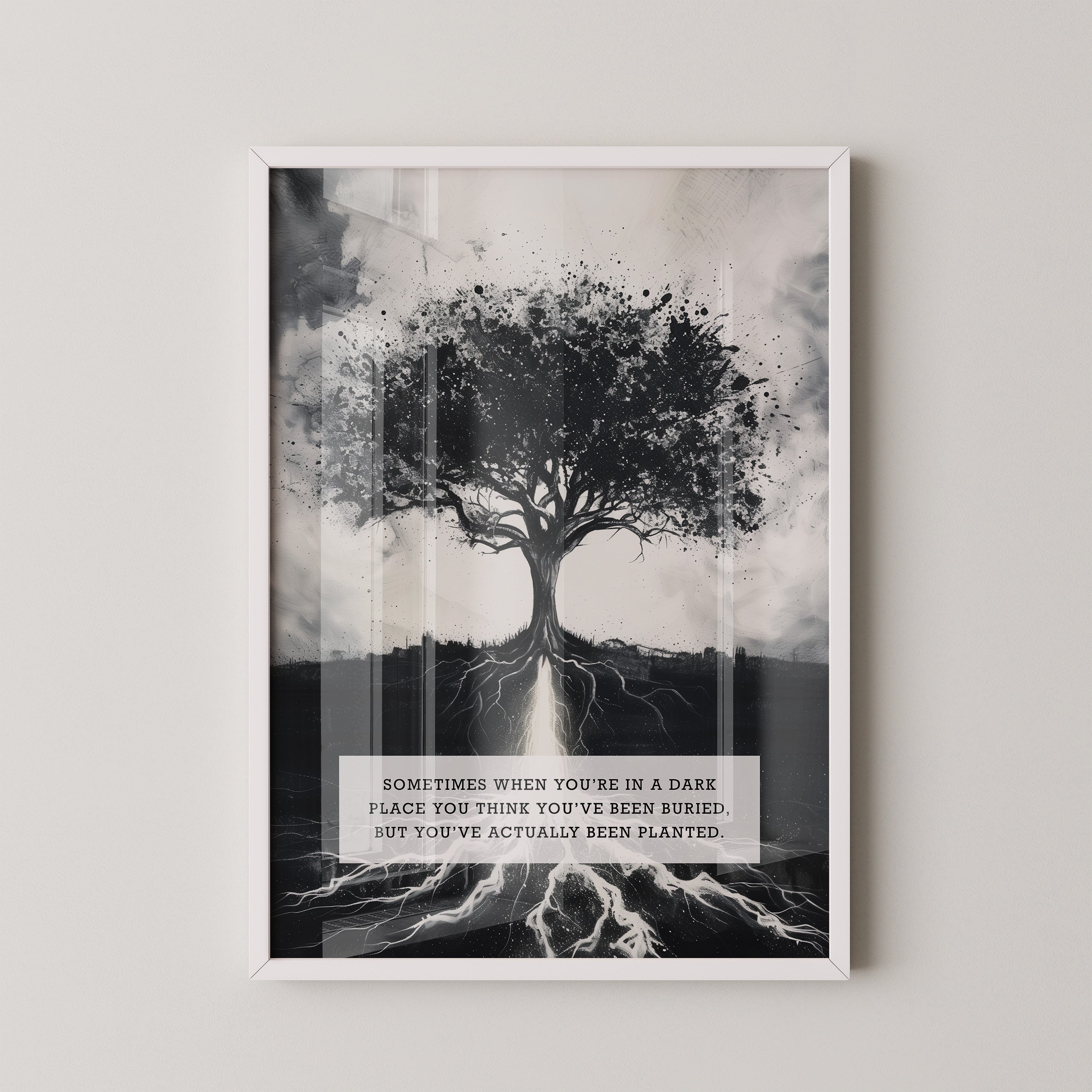 Baum Silhouette schwarz-weiß