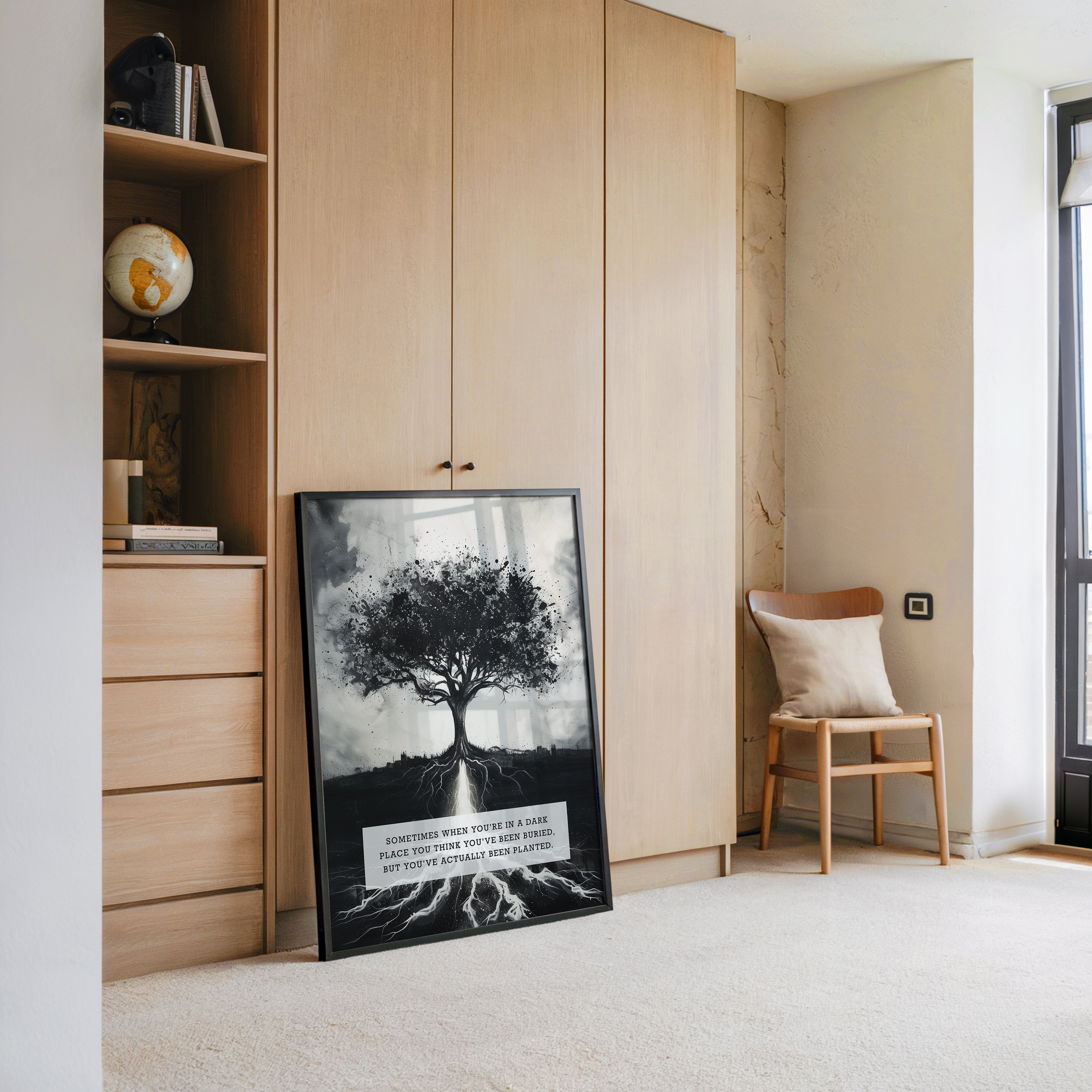 Baum Silhouette schwarz-weiß