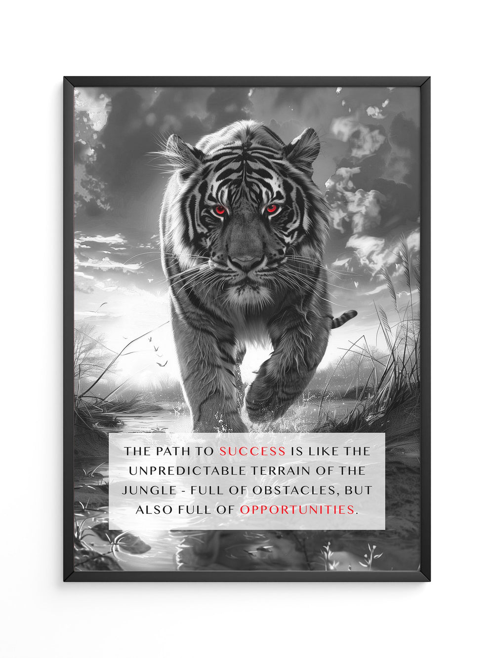 Tiger Porträt Schwarz Rotkontrast