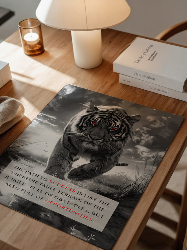 Tiger Porträt Schwarz Rotkontrast