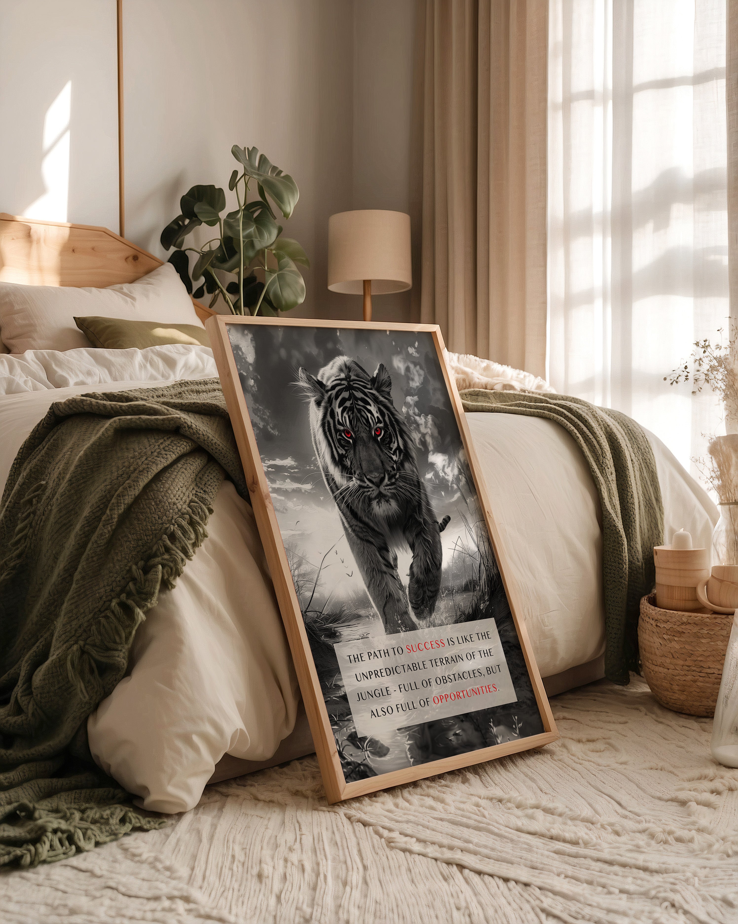 Tiger Porträt Schwarz Rotkontrast