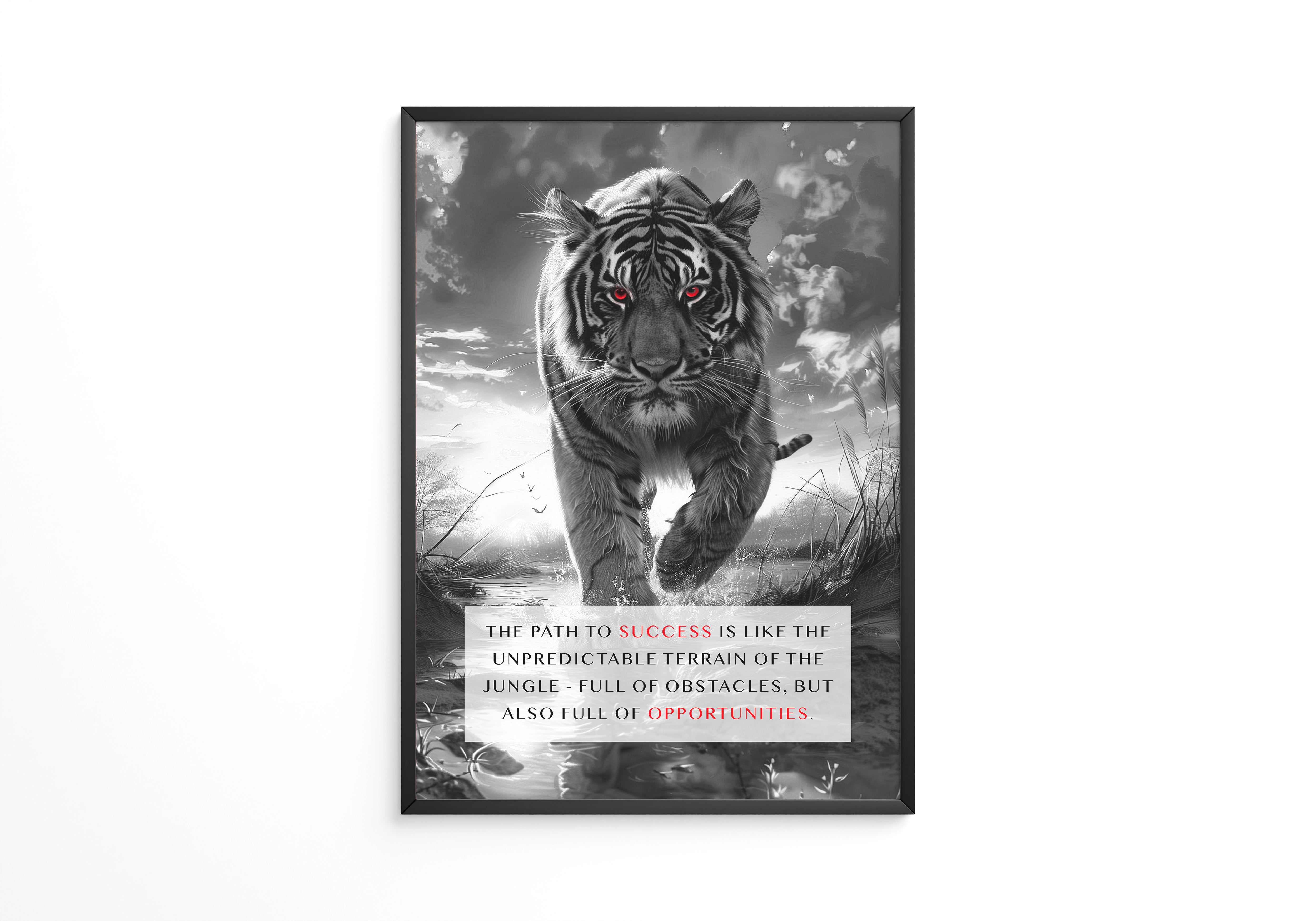 Tiger Porträt Schwarz Rotkontrast