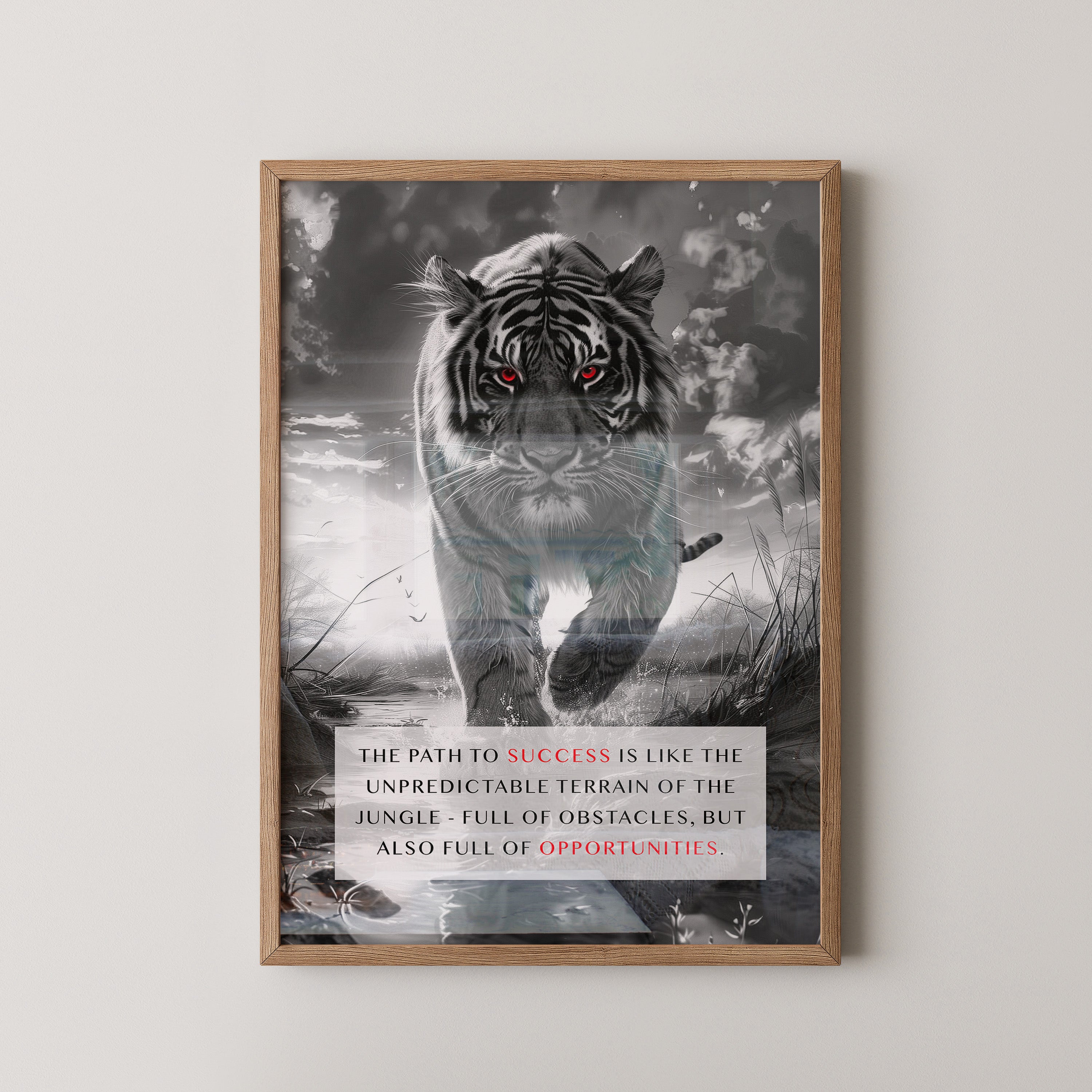 Tiger Porträt Schwarz Rotkontrast