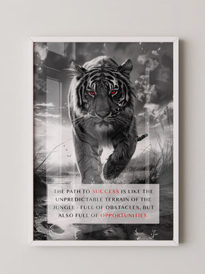 Tiger Porträt Schwarz Rotkontrast