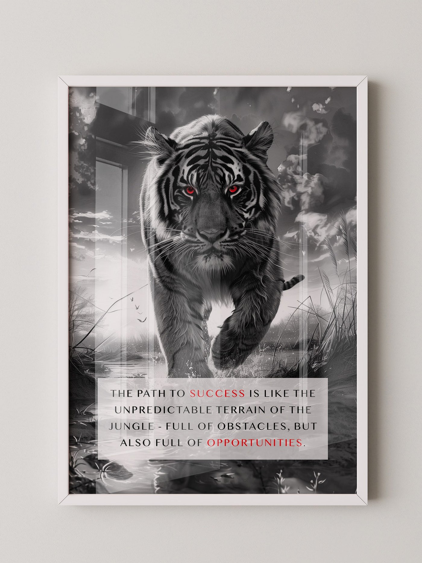 Tiger Porträt Schwarz Rotkontrast