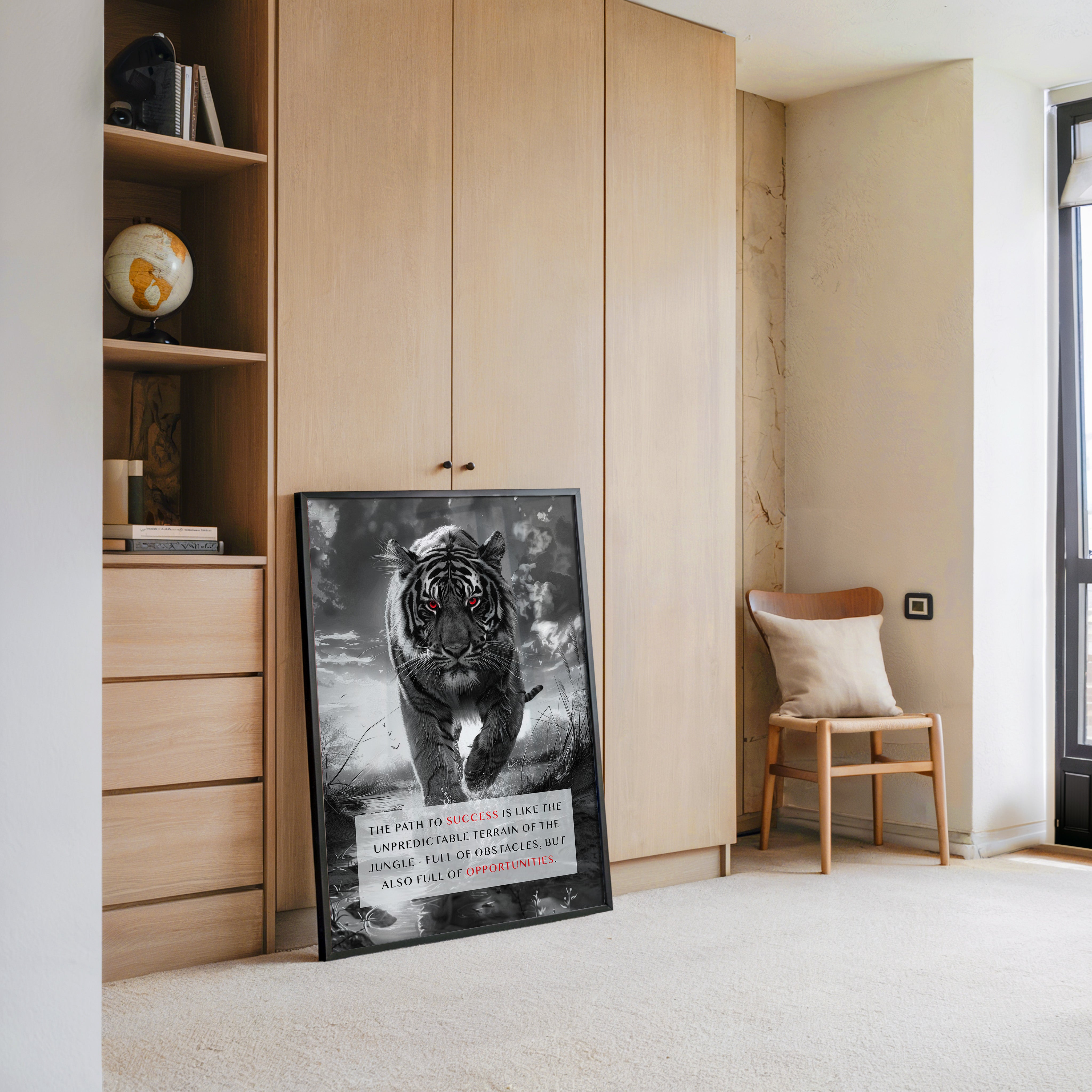 Tiger Porträt Schwarz Rotkontrast