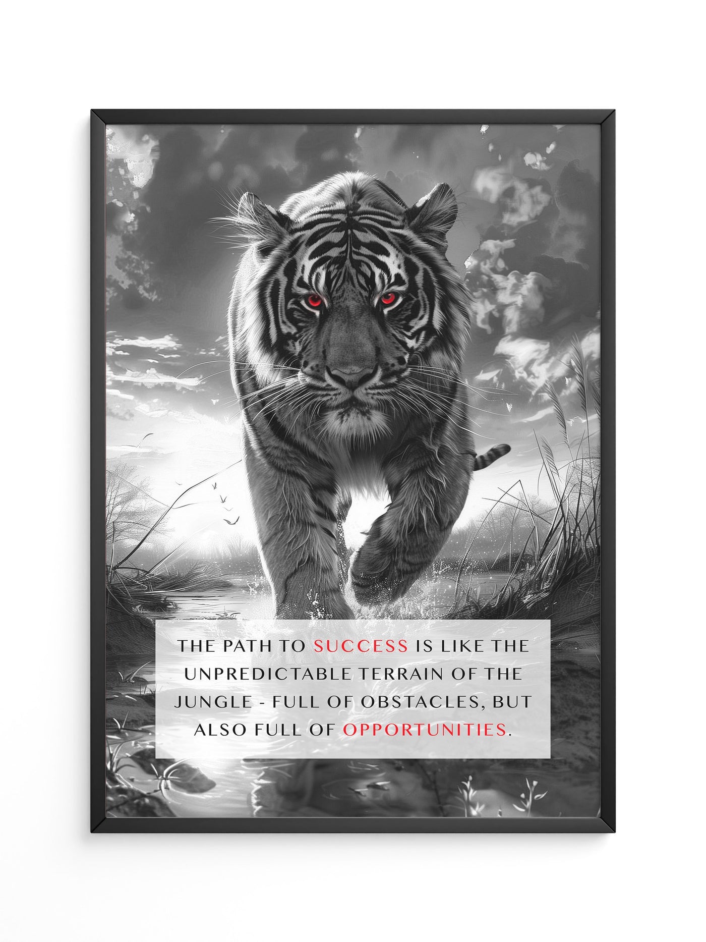Tiger Porträt Schwarz Rotkontrast
