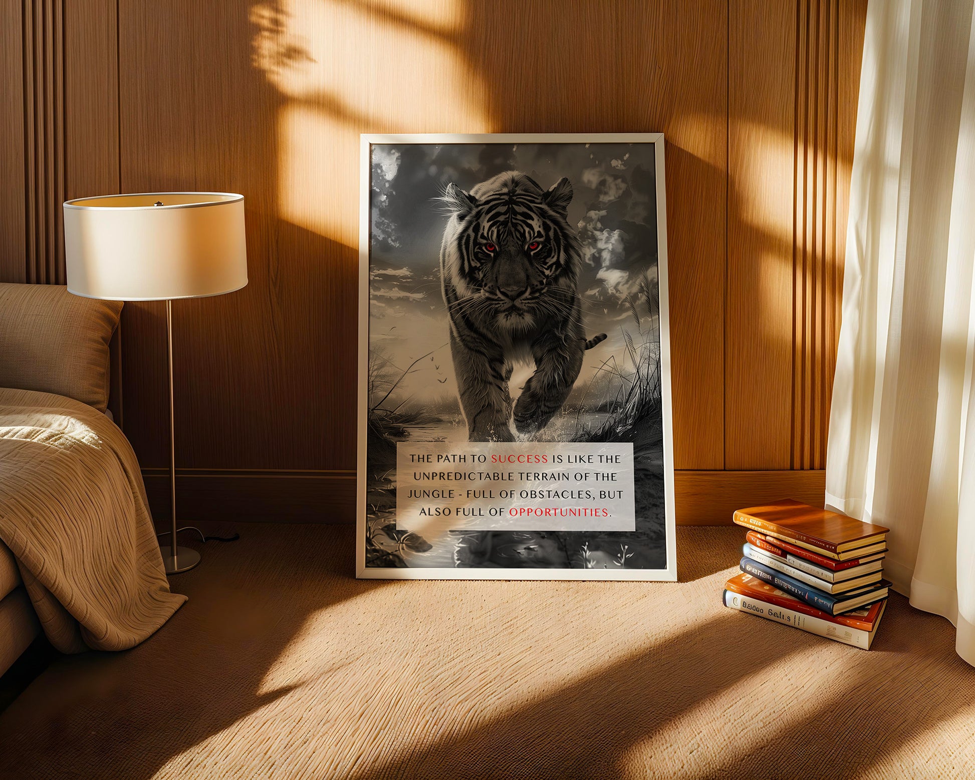 Tiger Porträt Schwarz Rotkontrast