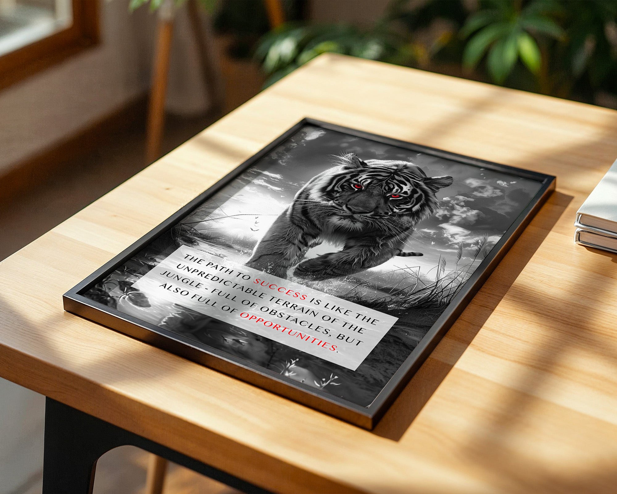 Tiger Porträt Schwarz Rotkontrast