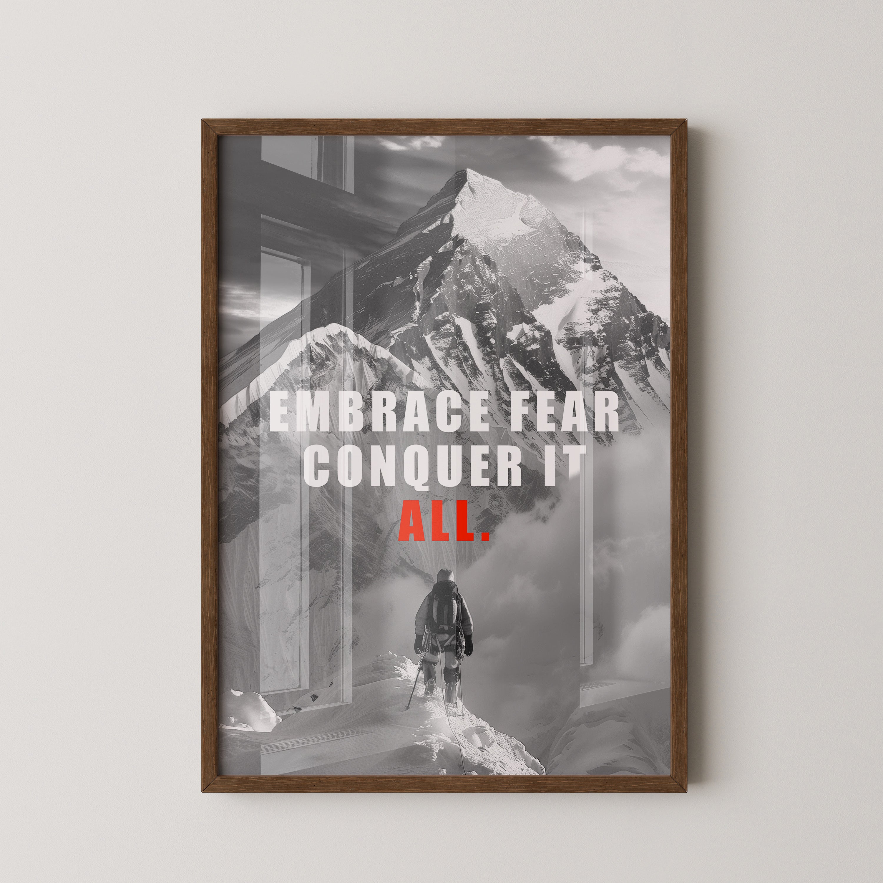 Bergsteiger Abstieg Schwarzweiß