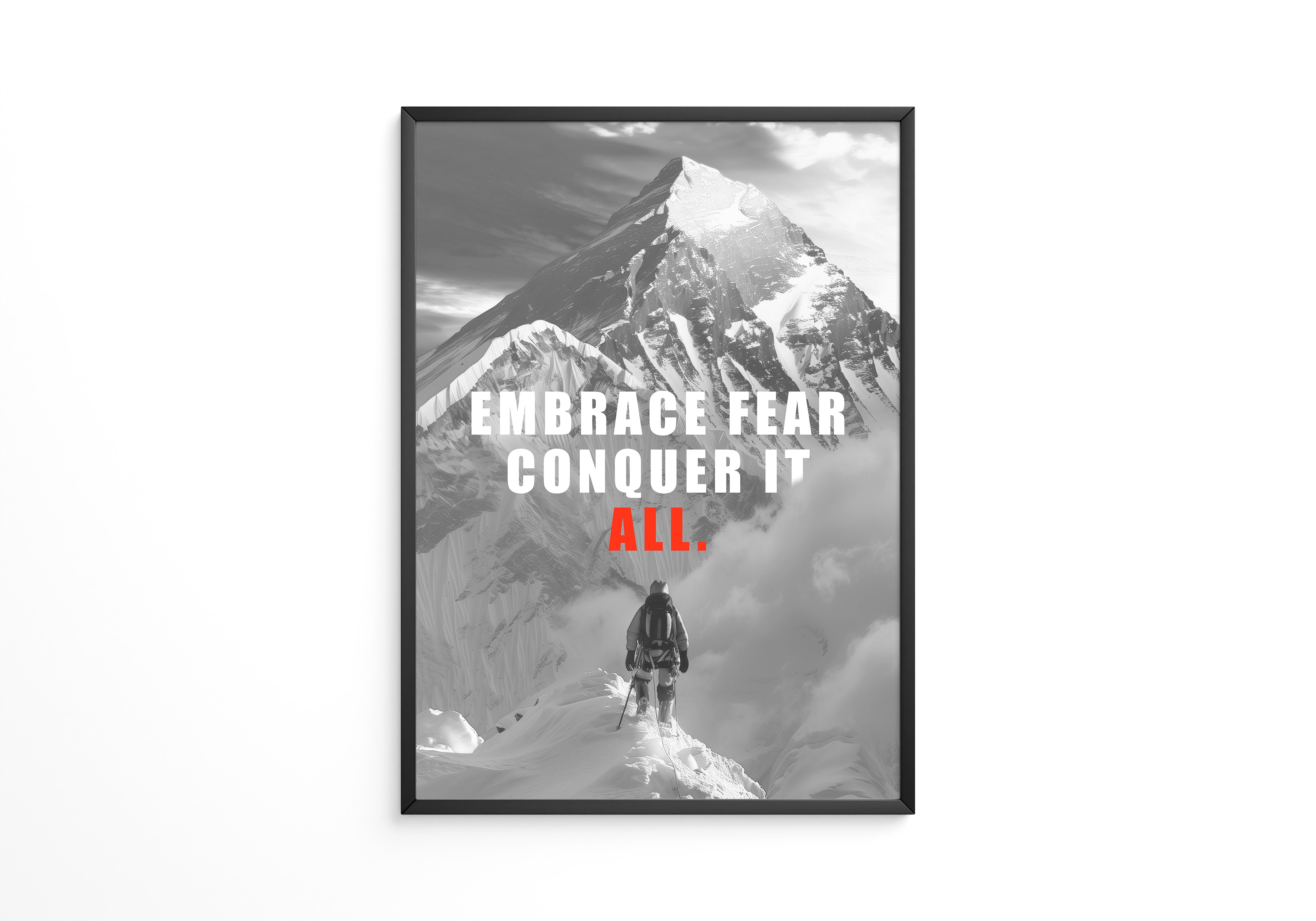 Bergsteiger Abstieg Schwarzweiß