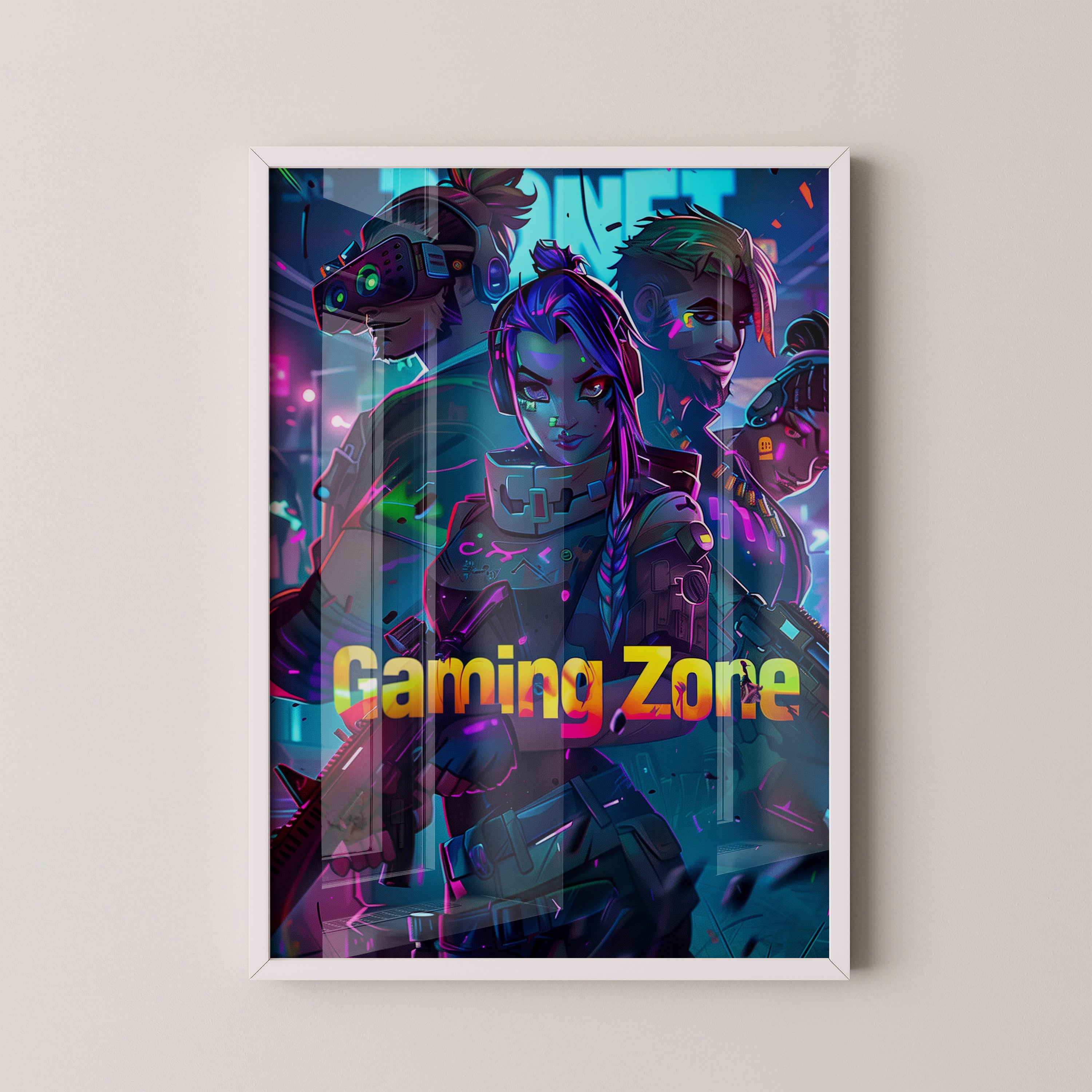 Gaming Charaktere Neonfarben