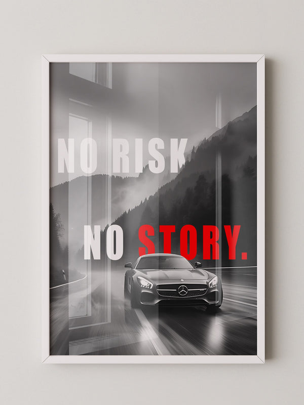 Mercedes Fahrt Regen Graustufen