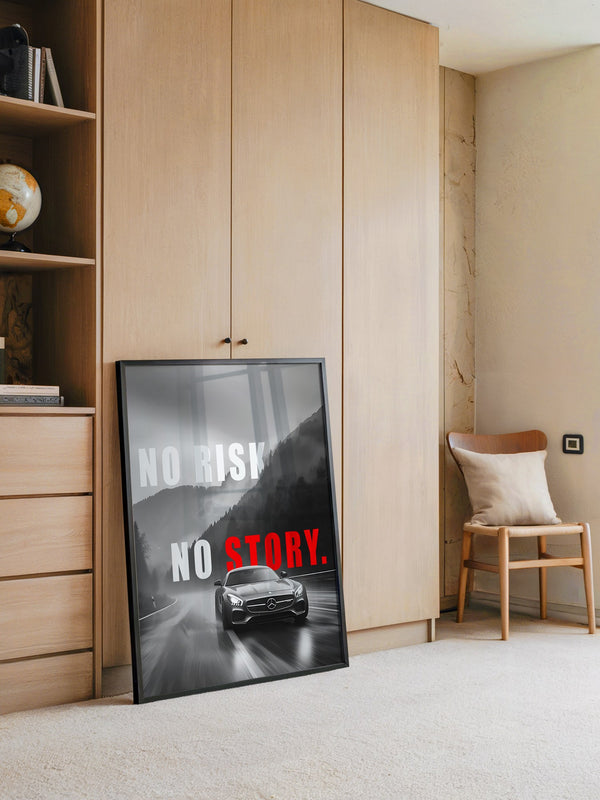 Mercedes Fahrt Regen Graustufen