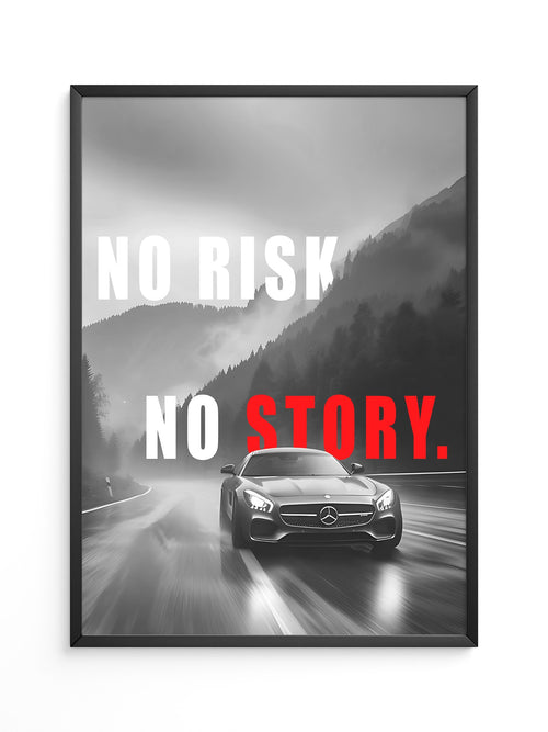 Mercedes Fahrt Regen Graustufen