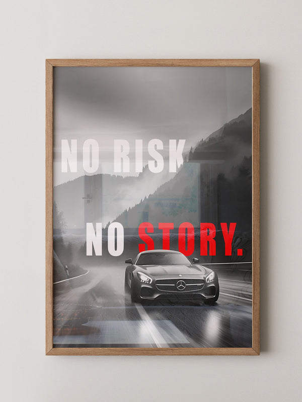 Mercedes Fahrt Regen Graustufen