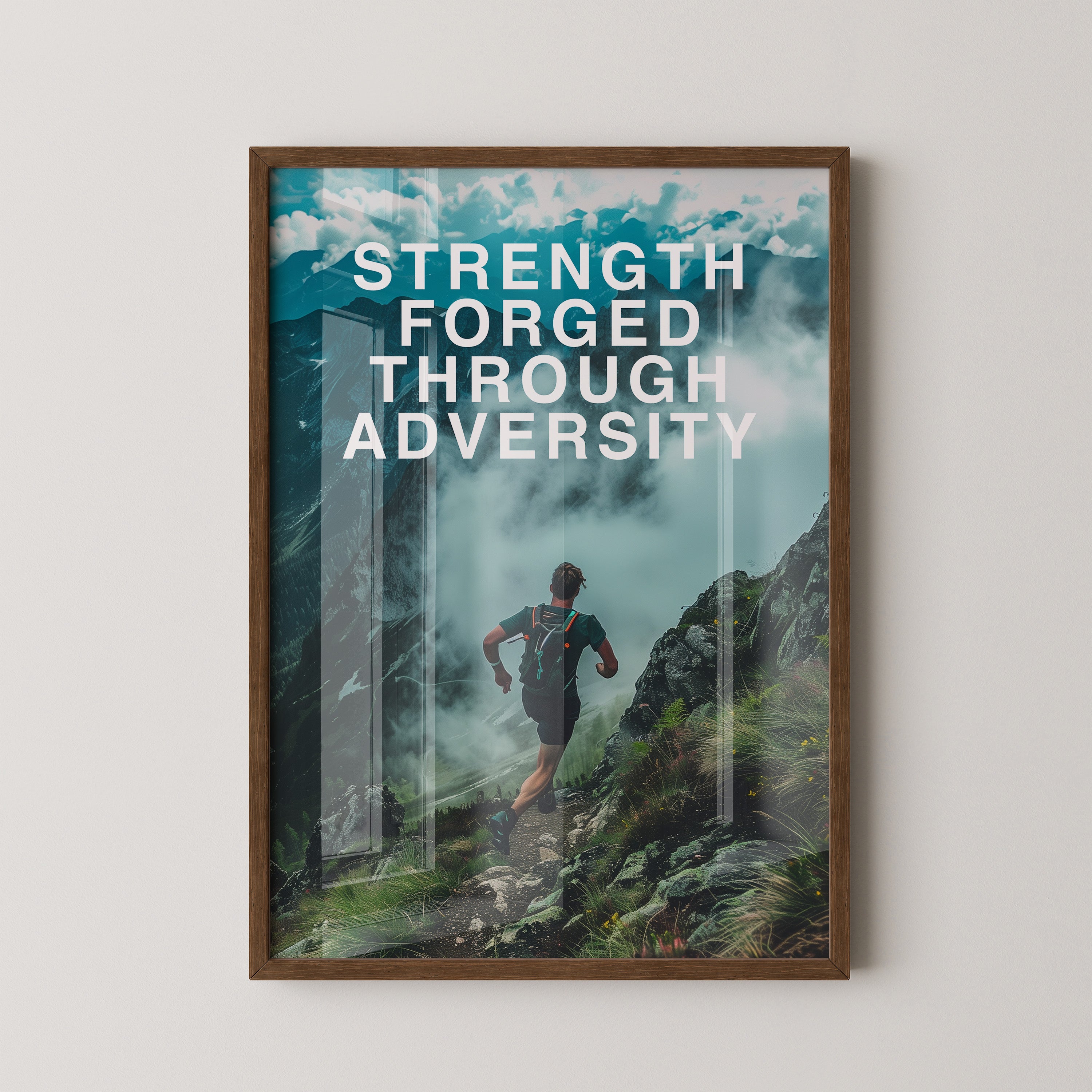 Läufer Bergpfad Wolken