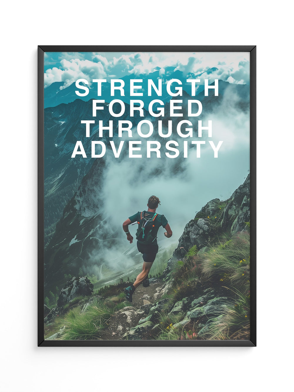 Läufer Bergpfad Wolken