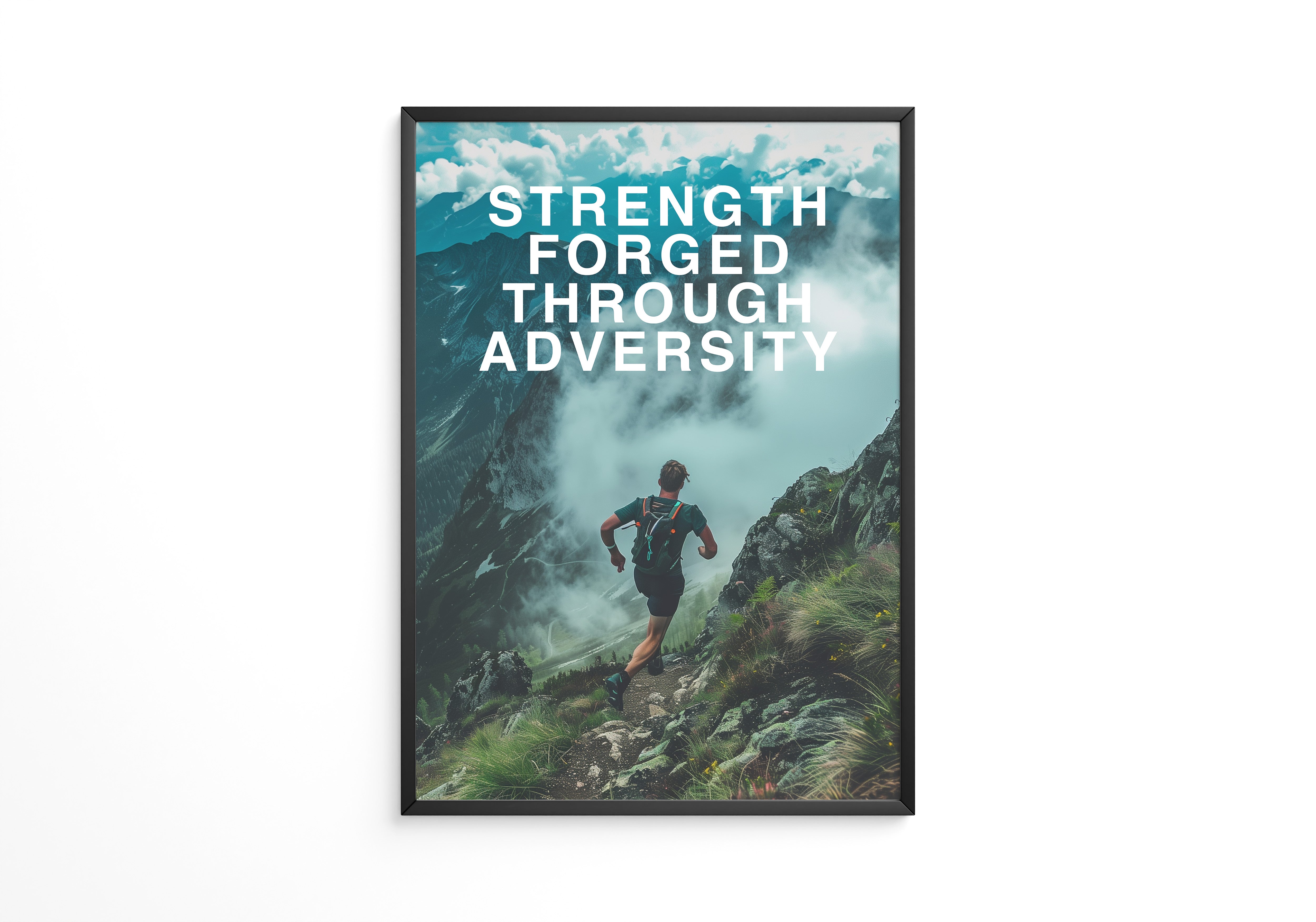 Läufer Bergpfad Wolken