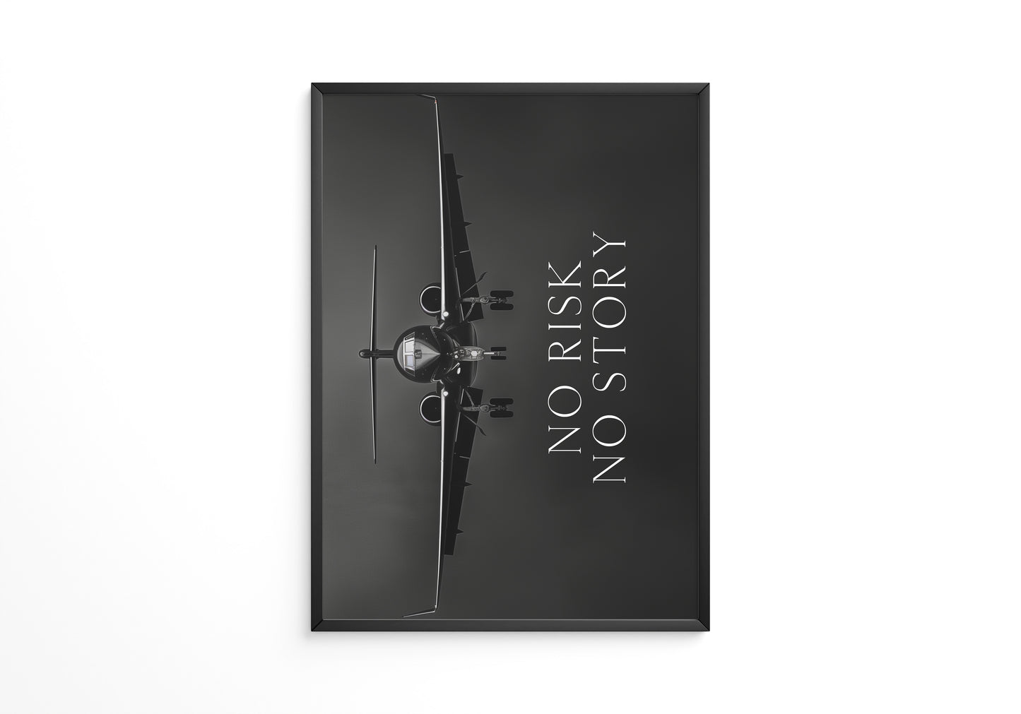 Flugzeug Frontalansicht Schwarz