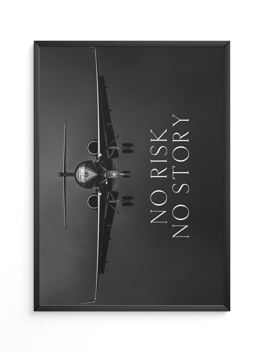 Flugzeug Frontalansicht Schwarz