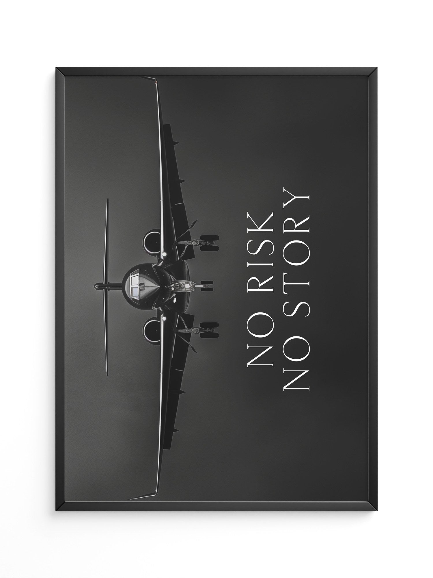 Flugzeug Frontalansicht Schwarz