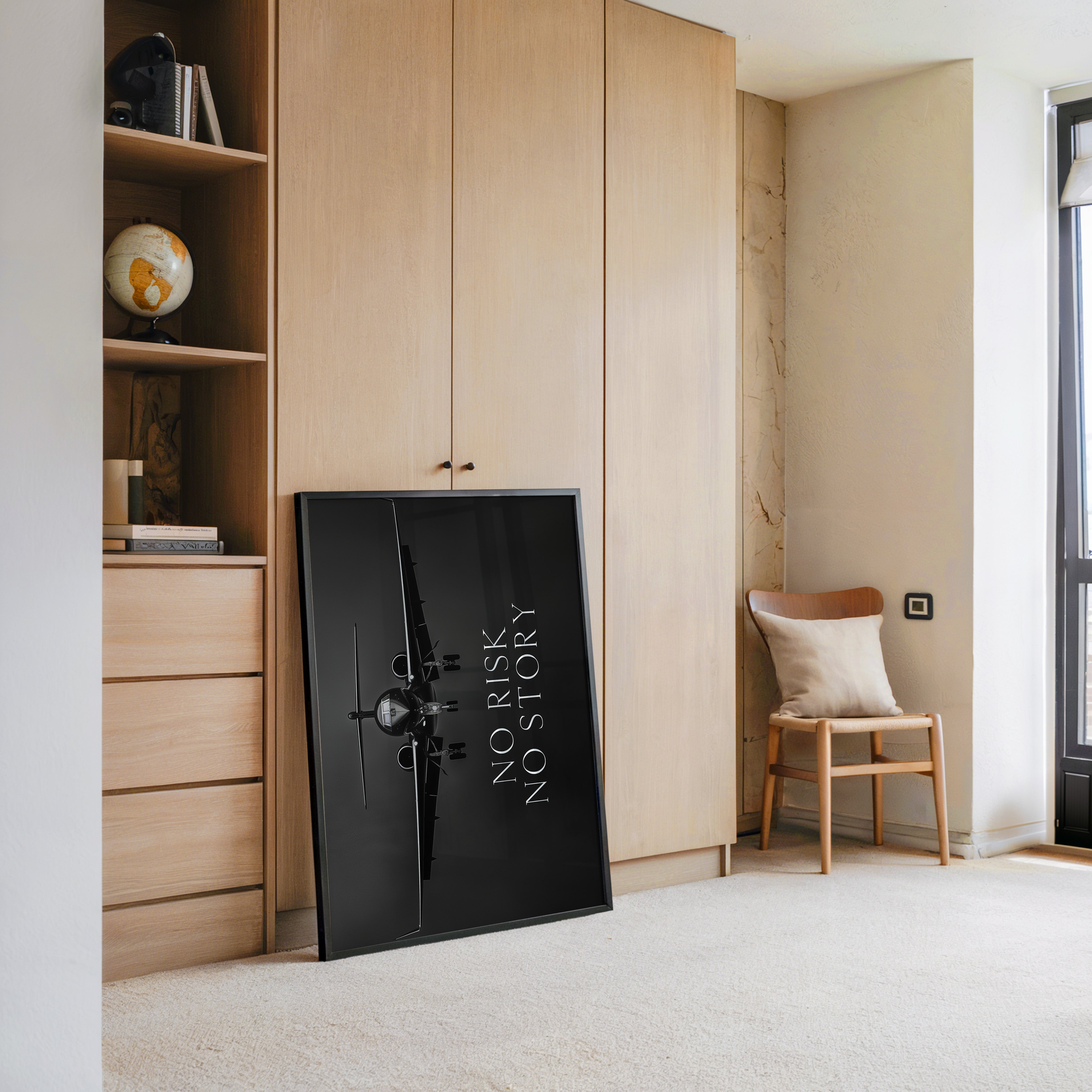 Flugzeug Frontalansicht Schwarz