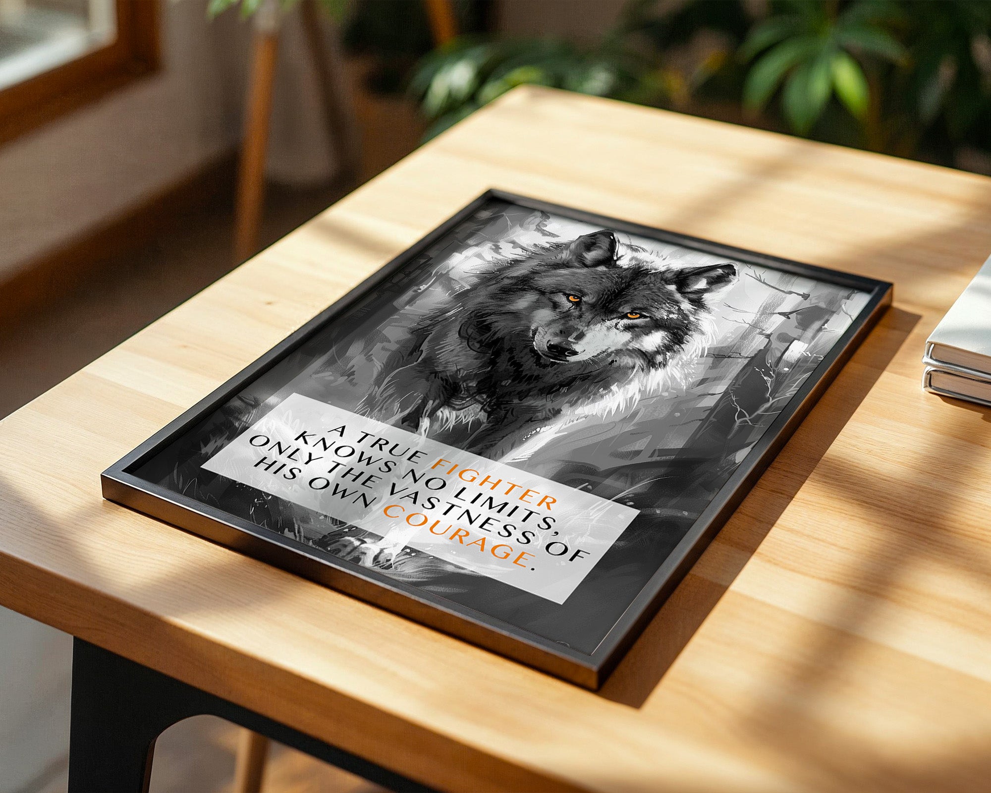 Wolf Augen Intensiv Schwarzweiß