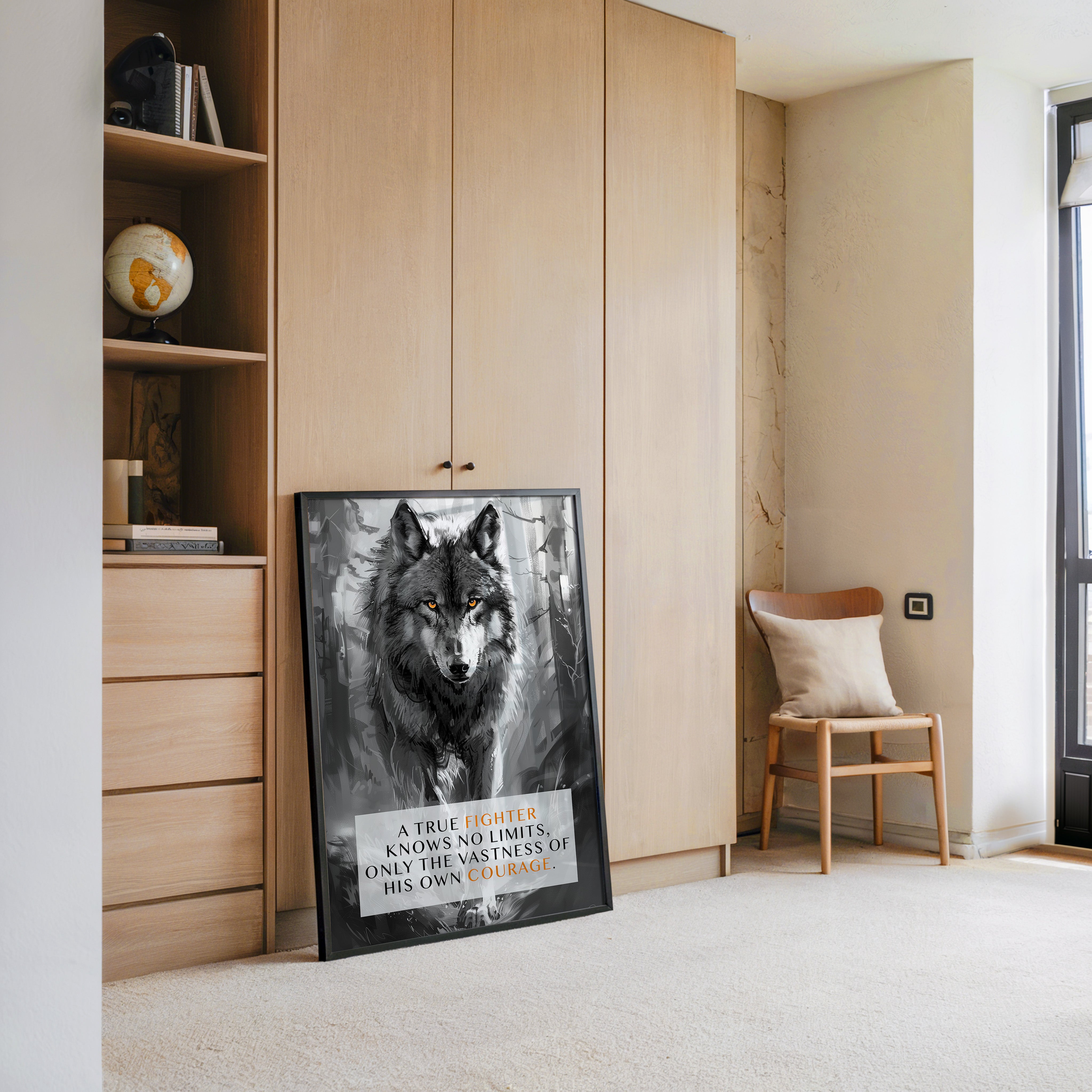 Wolf Augen Intensiv Schwarzweiß