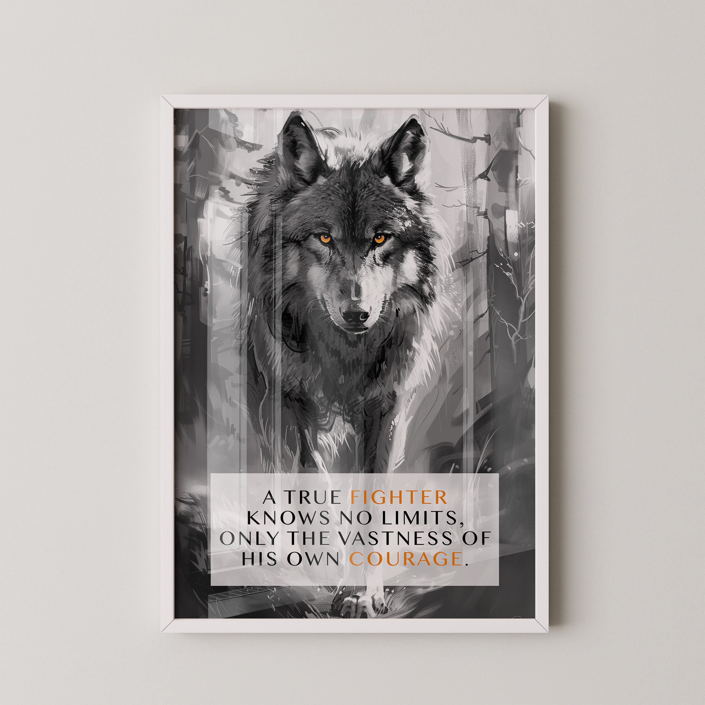 Wolf Augen Intensiv Schwarzweiß