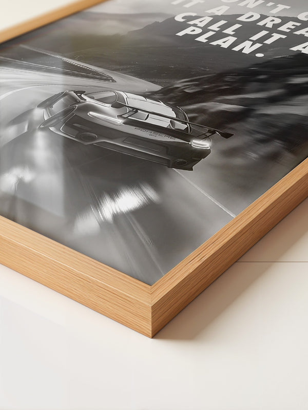 Porsche Kurve Schwarzweiß Dynamik