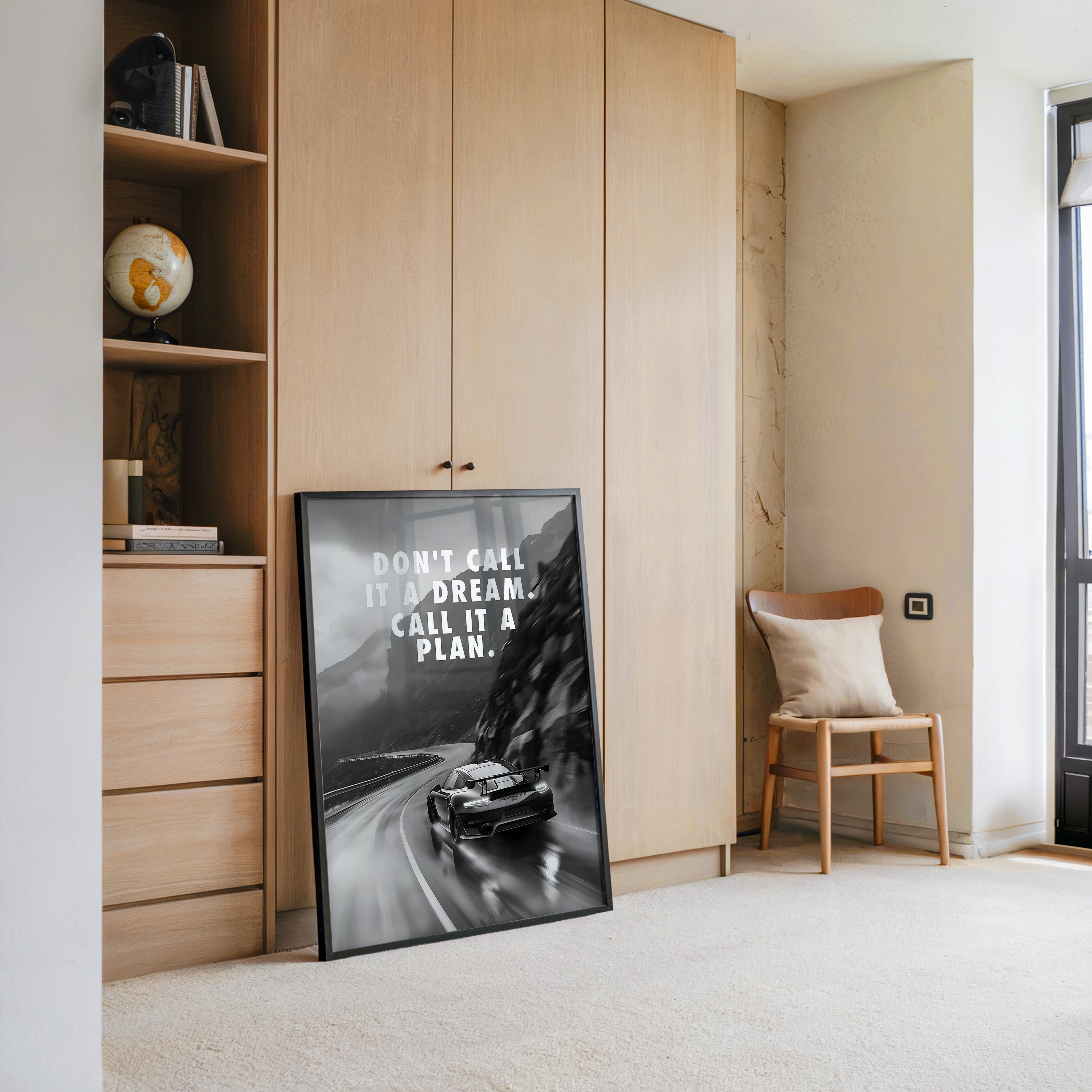 Porsche Kurve Schwarzweiß Dynamik