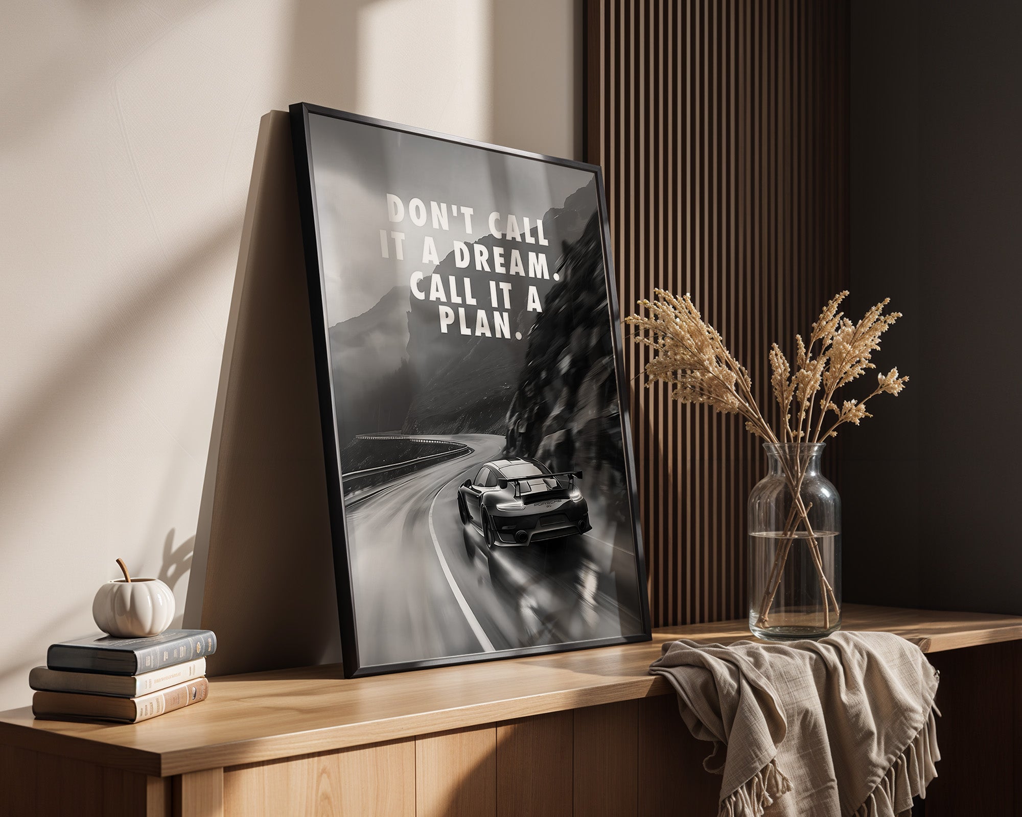 Porsche Kurve Schwarzweiß Dynamik