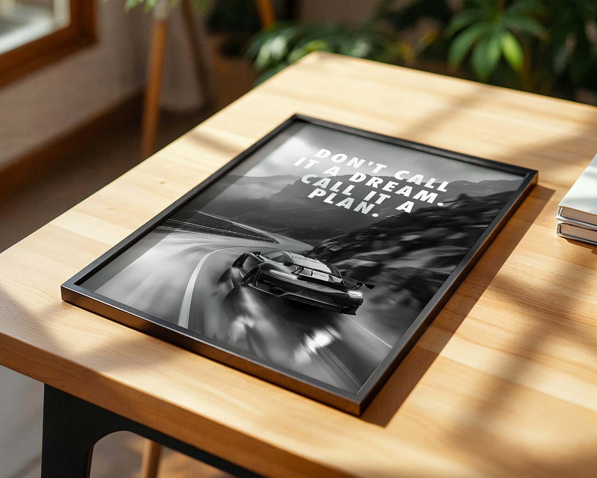 Porsche Kurve Schwarzweiß Dynamik