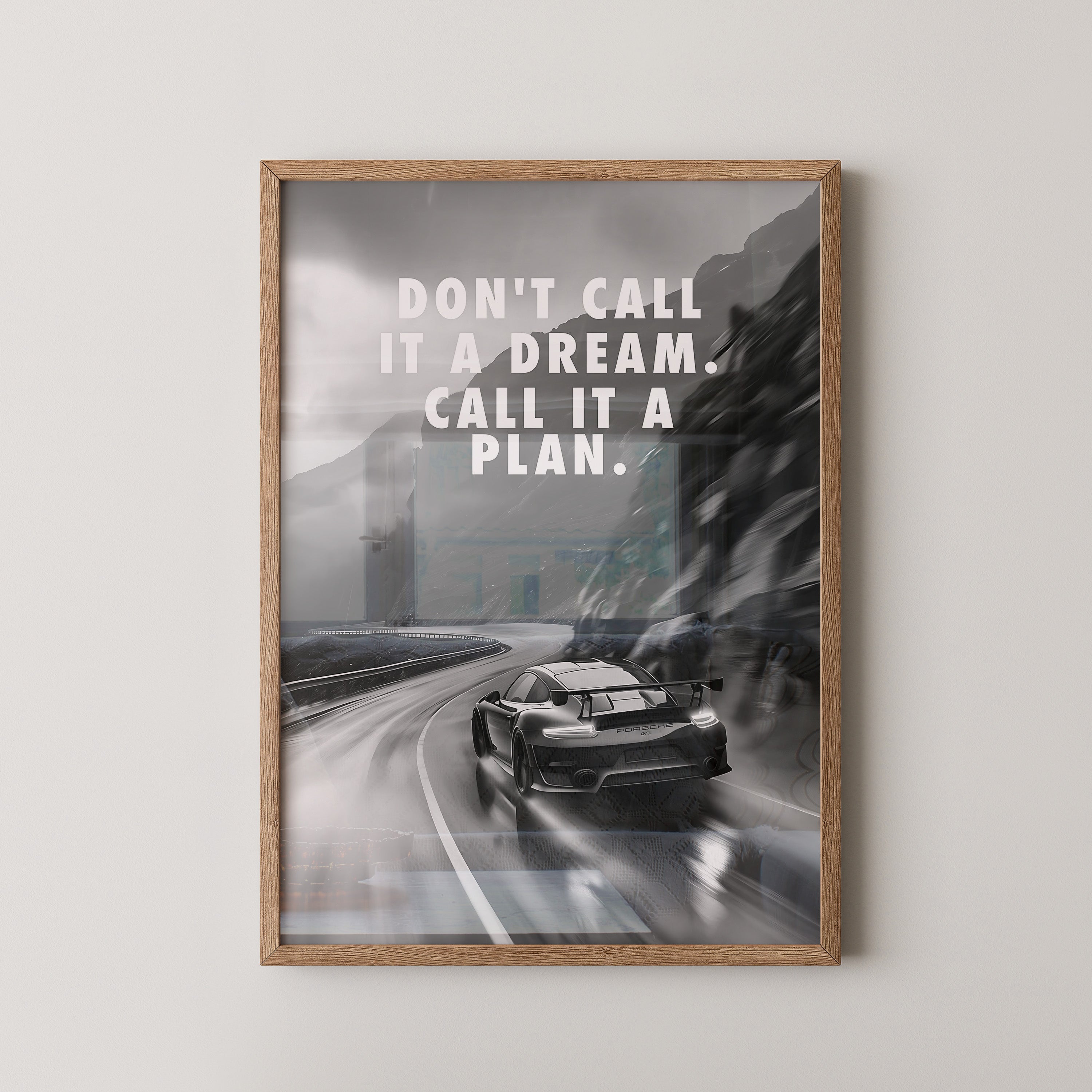 Porsche Kurve Schwarzweiß Dynamik