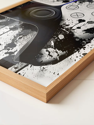 Controller Tinte Spritzer Schwarzweiß