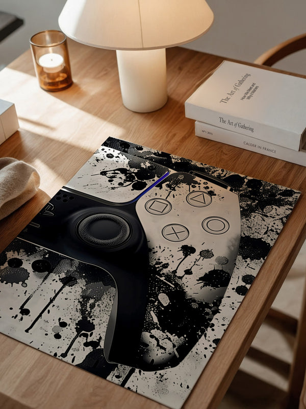 Controller Tinte Spritzer Schwarzweiß