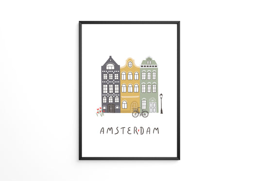 Amsterdam Häuser Fahrradszene