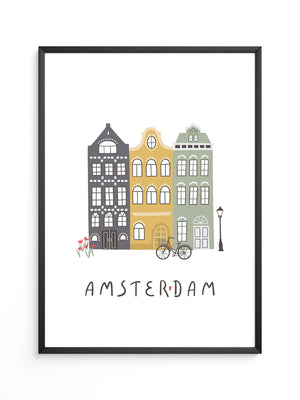 Amsterdam Häuser Fahrradszene