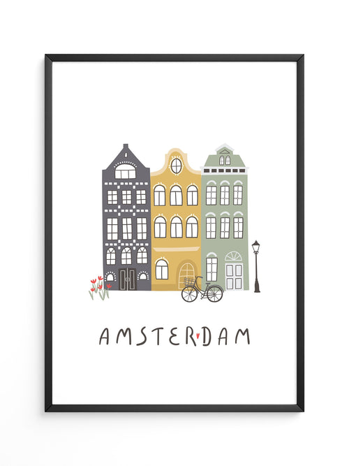 Amsterdam Häuser Fahrradszene