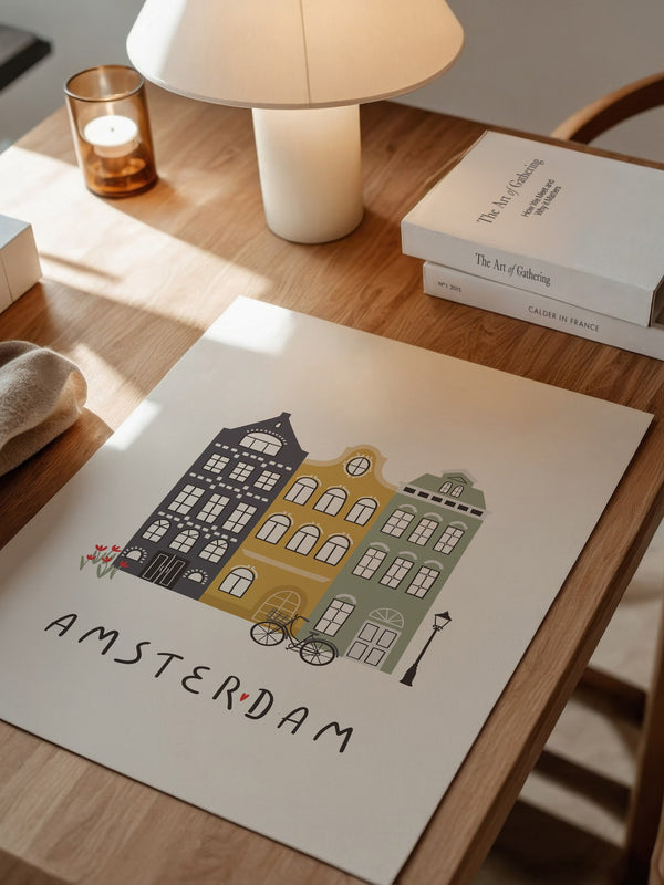 Amsterdam Häuser Fahrradszene