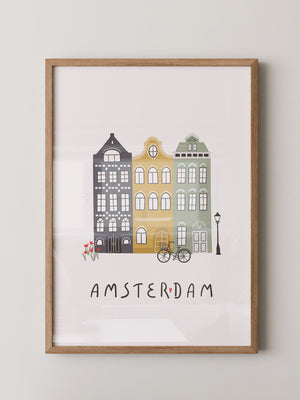 Amsterdam Häuser Fahrradszene