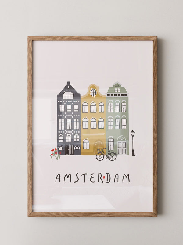 Amsterdam Häuser Fahrradszene