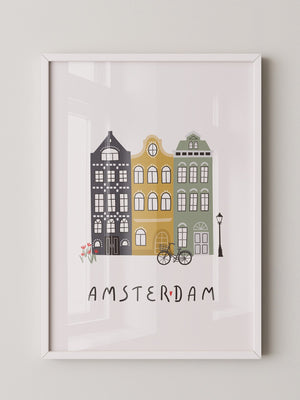 Amsterdam Häuser Fahrradszene