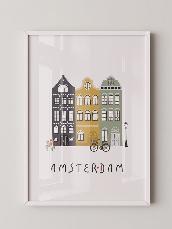 Amsterdam Häuser Fahrradszene