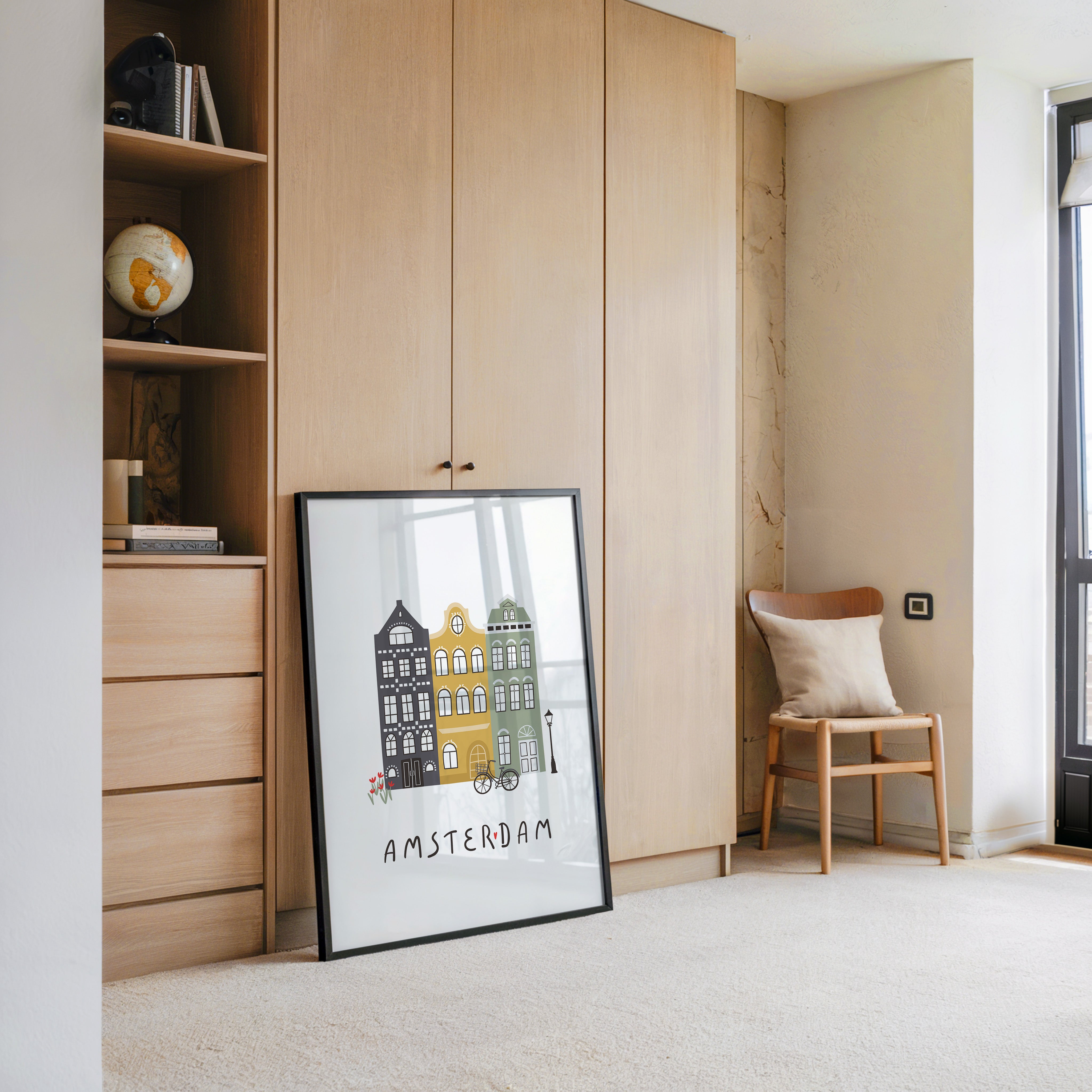 Amsterdam Häuser Fahrradszene