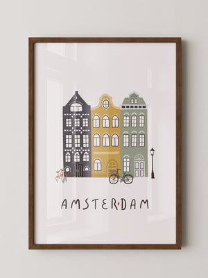 Amsterdam Häuser Fahrradszene