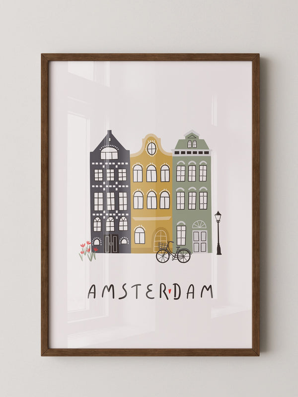 Amsterdam Häuser Fahrradszene